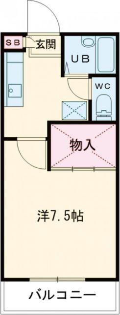 コンフォート東仙台(1K/1階)の間取り写真