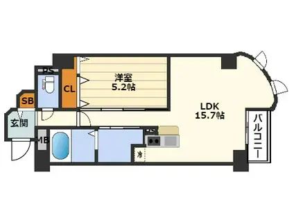 EL-SIAUMEKITA(1LDK/7階)の間取り写真