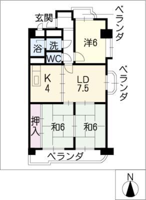 パークメゾン森本(3LDK/3階)の間取り写真