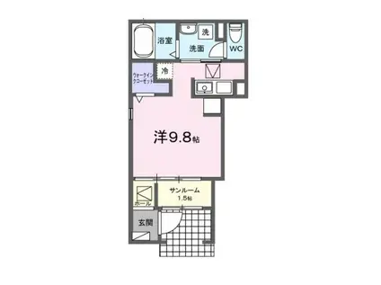 広白岳2丁目アパートB(ワンルーム/1階)の間取り写真