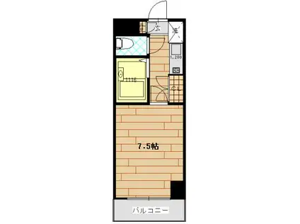 ビバーン平尾駅前(1K/4階)の間取り写真