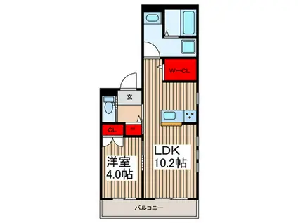 サンヴェルデ浦和II(1LDK/1階)の間取り写真