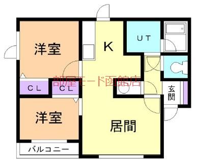 イーストコート(2LDK/1階)の間取り写真