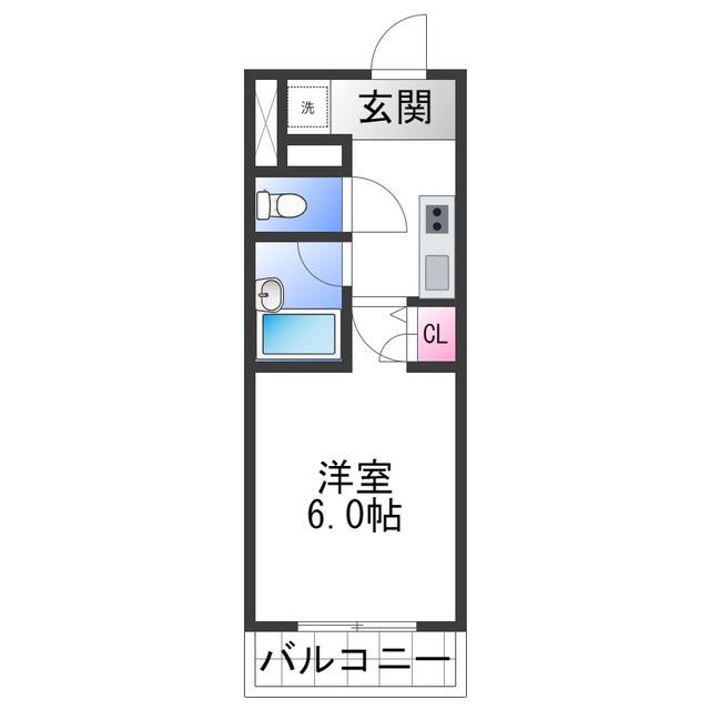 パライッソ和光(1K/2階)の間取り写真