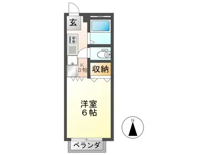 ビューライフ日野 A棟(1K/1階)の間取り写真