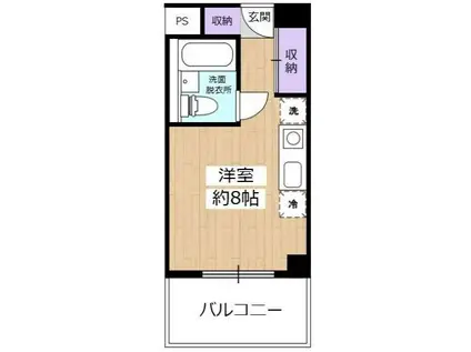 バックス大津雄琴レイクヒルズ(ワンルーム/3階)の間取り写真