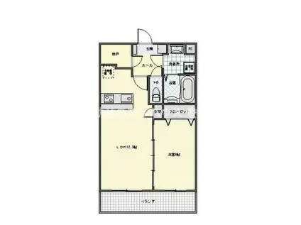 アヴェニュー赤代(1LDK/1階)の間取り写真
