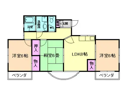 デュークシャトーIII番館(3LDK/1階)の間取り写真