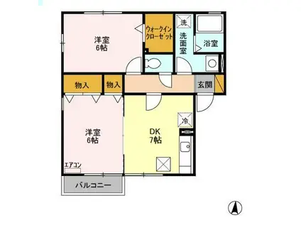 ドレミメゾンA(2DK/1階)の間取り写真