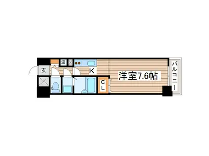 ダイアパレスグランテージ中央(1K/2階)の間取り写真