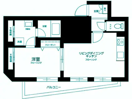 フルセイル品川(1LDK/5階)の間取り写真