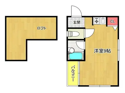 TSベイサイド(ワンルーム/4階)の間取り写真