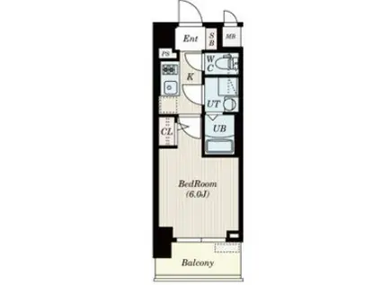 エスリードレジデンス大阪グランノースII(1K/8階)の間取り写真