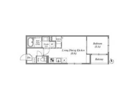 ソレイユ大東町(1LDK/2階)の間取り写真