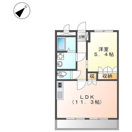 ＪＲ東海道本線 能登川駅 バス乗車時間：23分 最寄りバス停で下車 徒歩13分 2階建 築18年(1LDK/2階)の間取り写真