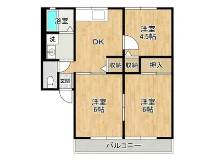 ラ・フォージュ(3DK/1階)の間取り写真