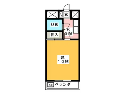 山清ビル(1K/4階)の間取り写真