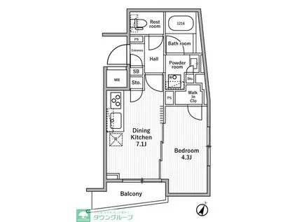 NIDO MOTOHASUNUMA(1DK/1階)の間取り写真