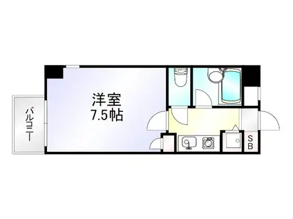 コンドミニアム北九大前(ワンルーム/2階)の間取り写真