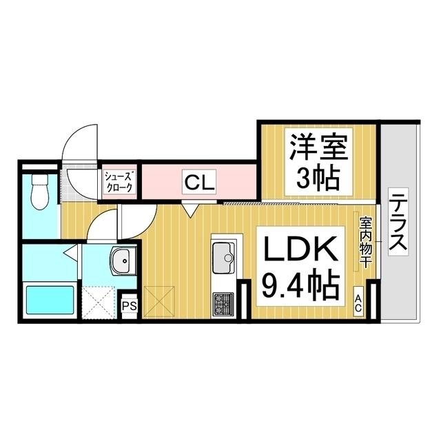 トリシア居町(1LDK/1階)の間取り写真