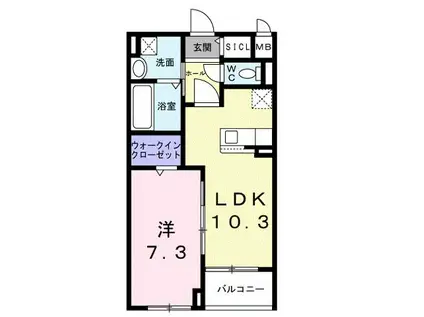 アストラル ノーブル(1LDK/2階)の間取り写真