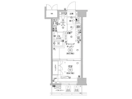 セジョリ墨田イーストIII(1DK/2階)の間取り写真