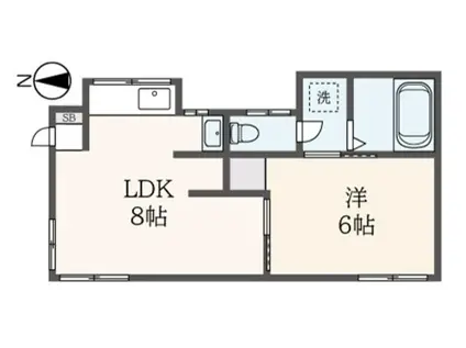 ケーハウス二俣川(1LDK/1階)の間取り写真