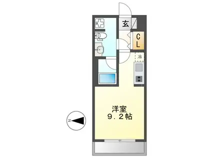 グラン・アベニュー西大須(ワンルーム/5階)の間取り写真