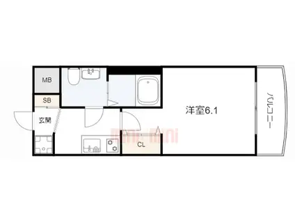 セレニテ神戸ミラクノール(1K/2階)の間取り写真