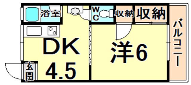 藤岡マンション(1DK/3階)の間取り写真
