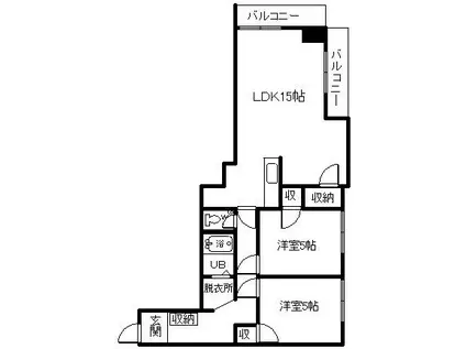 ESY旭川(2LDK/2階)の間取り写真