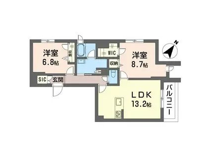 ＪＲ山手線 駒込駅 徒歩8分 4階建 新築(2LDK/3階)の間取り写真