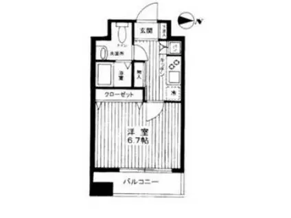 スパシエ田端(1K/4階)の間取り写真