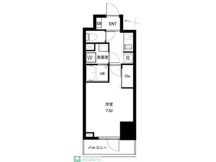 アーバンパーク扇大橋(1K/7階)の間取り写真