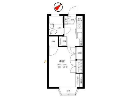 メゾン大野III(1K/2階)の間取り写真
