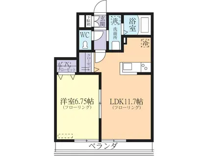 プチ・ベール(1LDK/3階)の間取り写真