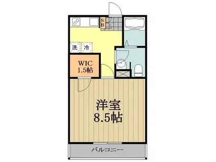 武蔵野テラス南棟(1K/3階)の間取り写真