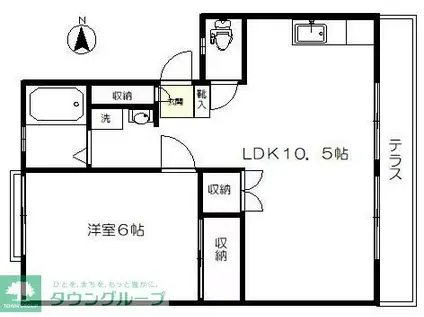 ハイツニューコウノ(1LDK/1階)の間取り写真
