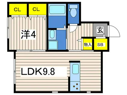 西戸部町計画(1LDK/2階)の間取り写真