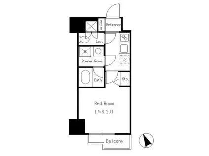 DORMOUSE FINE(1K/1階)の間取り写真