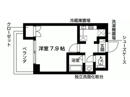 ウイステリア千種(1K/6階)の間取り写真