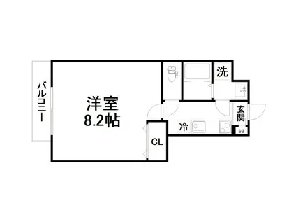 アンシェンヌ紫竹(1K/2階)の間取り写真