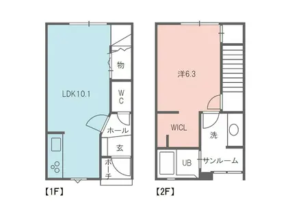 JEWEL(1LDK/1階)の間取り写真