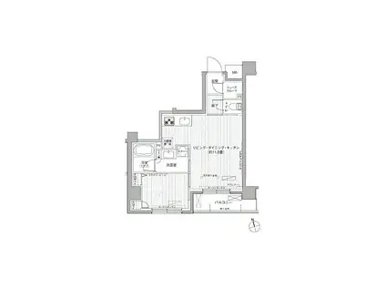 CIELLE自由が丘(1LDK/3階)の間取り写真