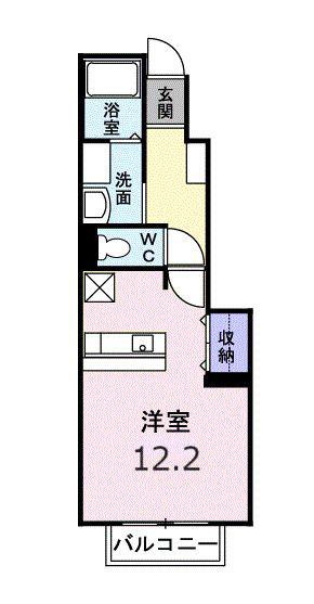 セレーナ(ワンルーム/1階)の間取り写真