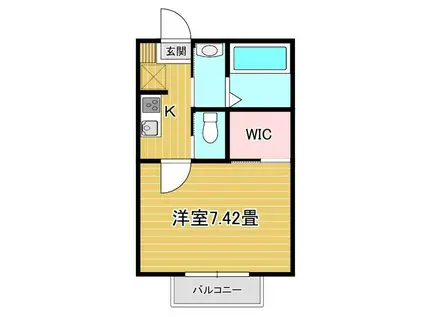 グラジーエ木更津(1K/2階)の間取り写真