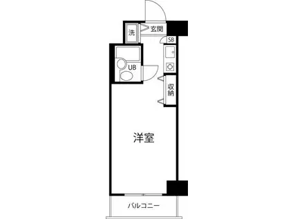 TS GARDEN新丸子(ワンルーム/5階)の間取り写真
