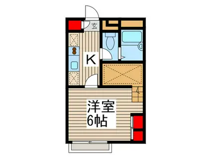 ウインドウズ(1K/2階)の間取り写真