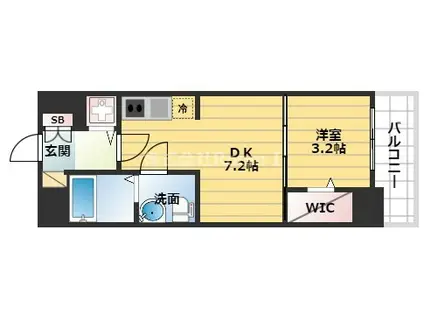 セレニテ谷町CALM(1DK/10階)の間取り写真