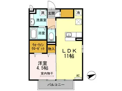 グランシャトー椿黒(1LDK/1階)の間取り写真